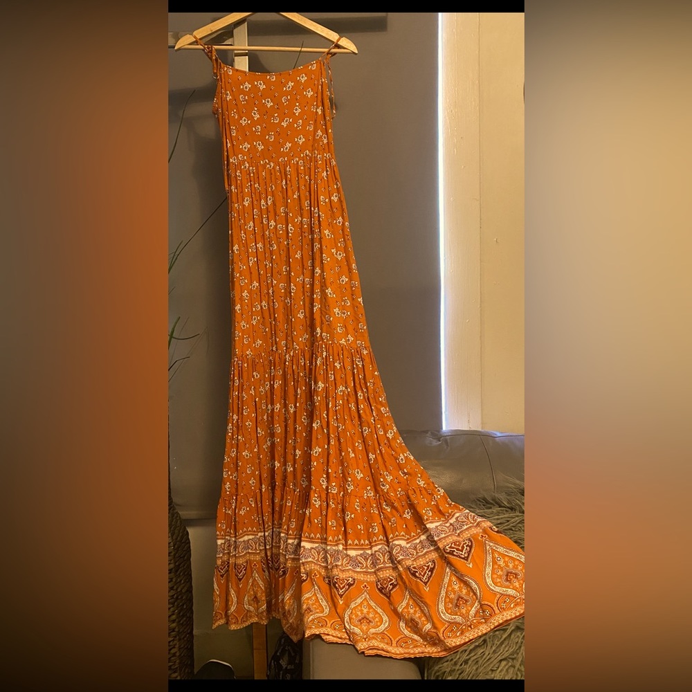 Womens Spaghetti Straps Maxi Dress SZ S